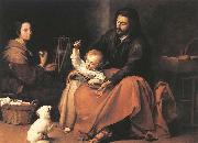 MURILLO, Bartolome Esteban The Holy Family with a Bird oil on canvas
